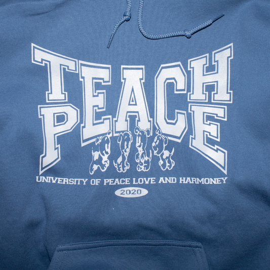 Teach Peace Hoodie - Blue Dusk
