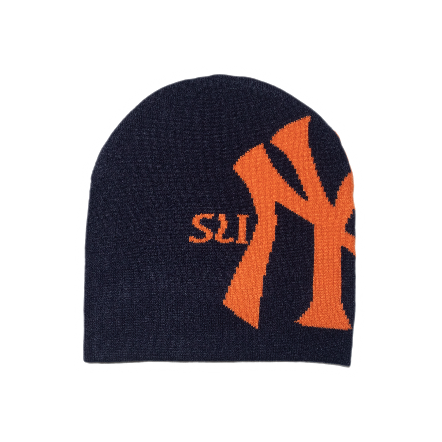 NY Reversible Skull Beanie - Navy/Black