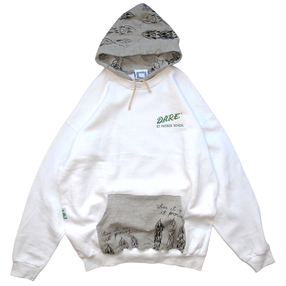 Two Tone Hood - White/Grey
