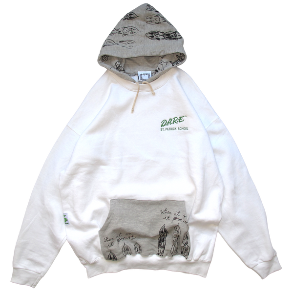 Two Tone Hood - White/Grey