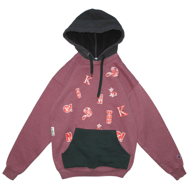 Letters Two Tone Hood - Red