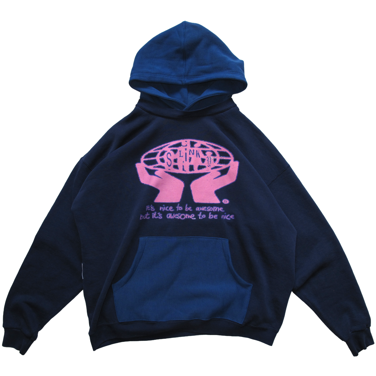 Awesome Two Tone Hood - Navy/Blue