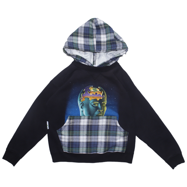 Puzzle Two Tone Hood - Navy/Plaid