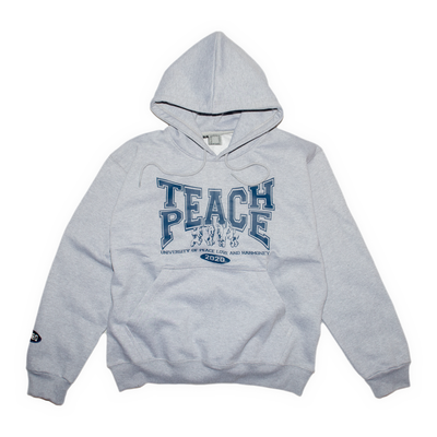 Teach Peace Hood - Grey