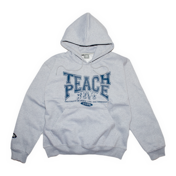 Teach Peace Hood - Grey