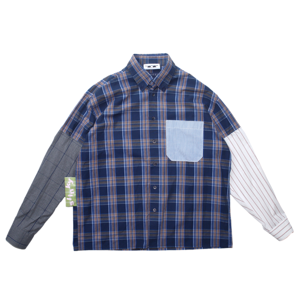 Multi Pattern Shirt - Navy