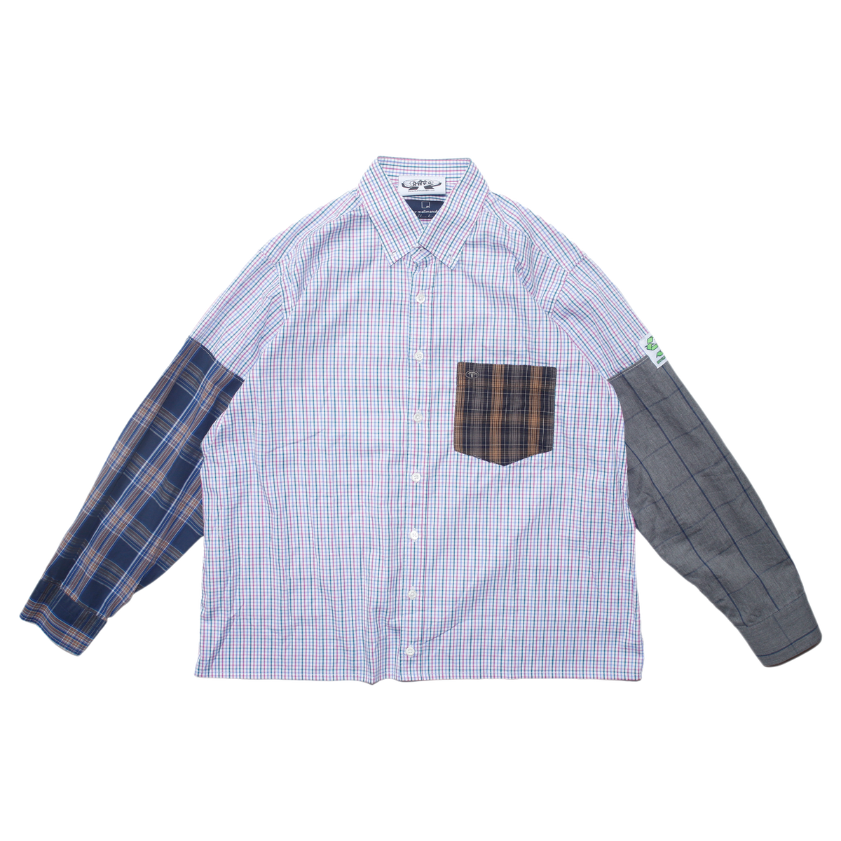 Multi Pattern Shirt - White/Blue
