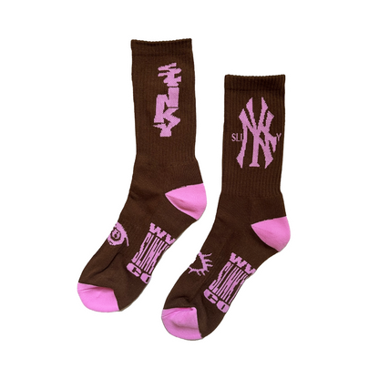 More is More Socks - Brown/Pink