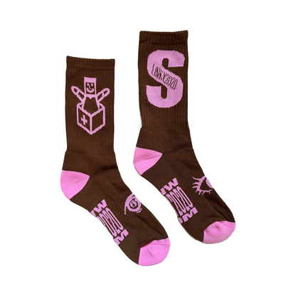 More is More Socks - Brown/Pink