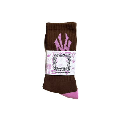 More is More Socks - Brown/Pink